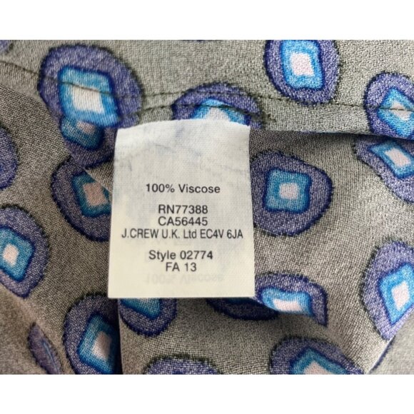 J Crew Sleeveless Blouse Womens Size 2 Green Blue Summer - Picture 7 of 8